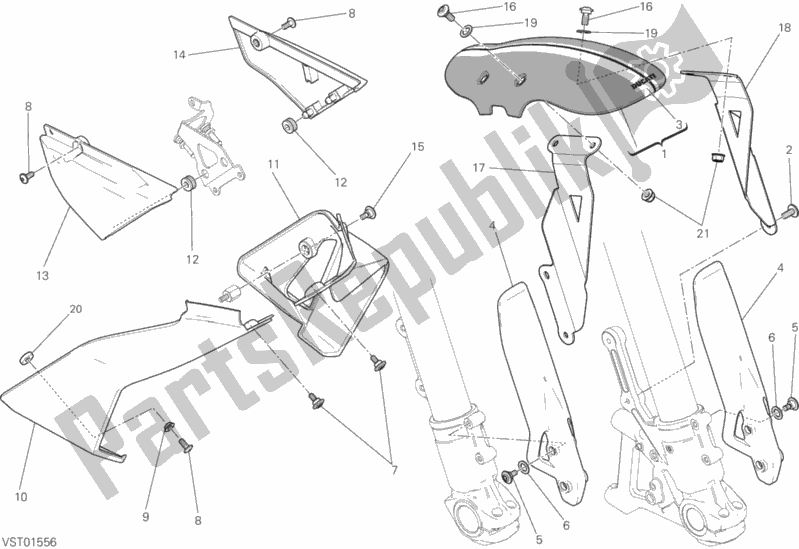Toutes les pièces pour le Demi Carénage du Ducati Scrambler Flat Track PRO USA 803 2016
